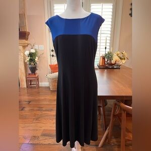 Lauren Ralph Lauren Color Block Jersey Cap Sleeves Dress Sz 12